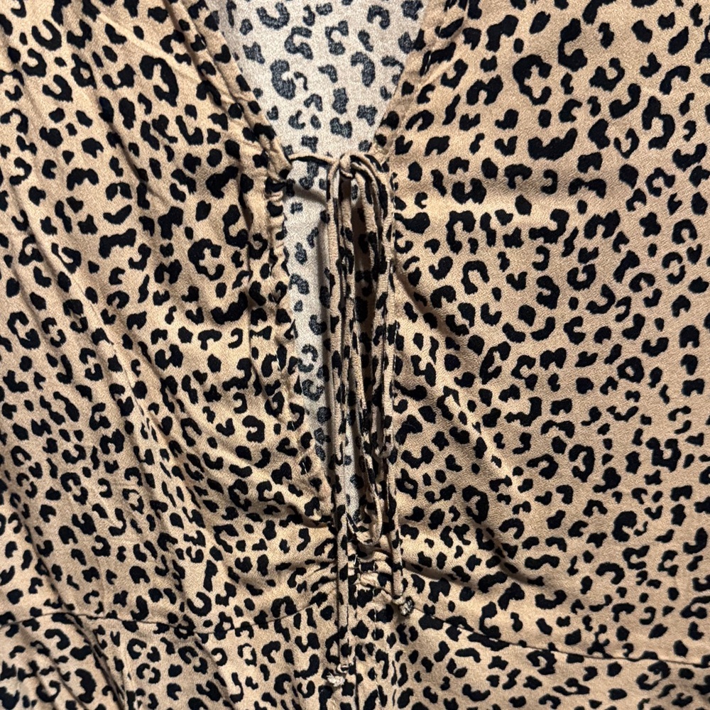 AFRM Tan and Black Animal Print Blouse - Picture 4 of 8
